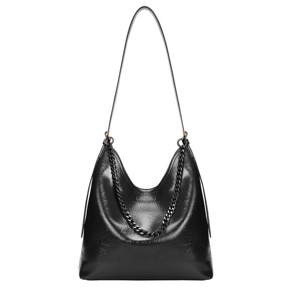Leather Tote Bag, Hobo Bags Large Capacity Shoulder Handbag Slouchy -_- - Picture 1 of 7
